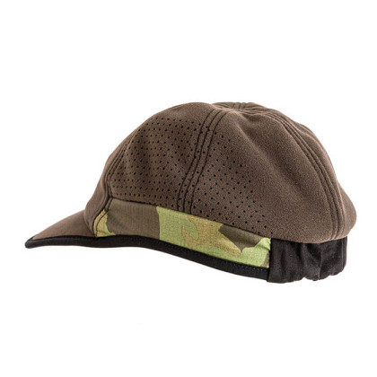 WB cap with ear cover, brown + czech wood