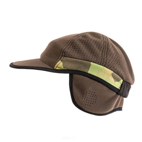 WB cap with ear cover, brown + czech wood